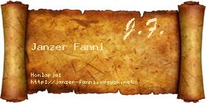 Janzer Fanni névjegykártya